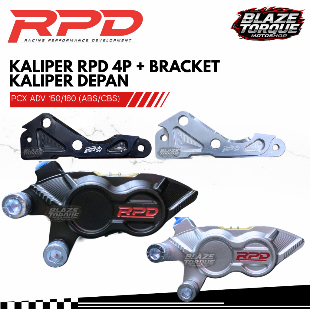 Jual Kaliper RPD 4 Piston 4P + Bracket Kaliper Depan Disc 220mm PCX ADV ...