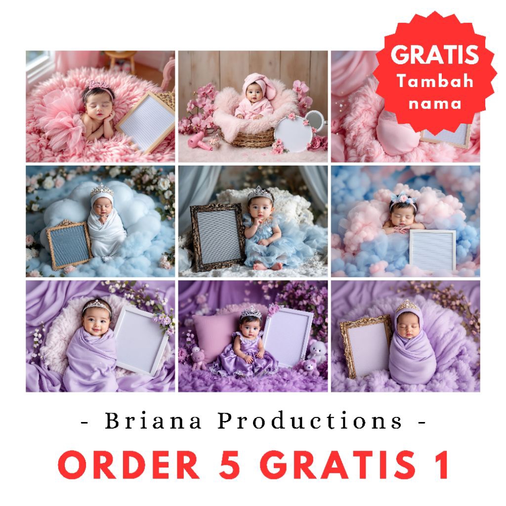 JASA EDIT FOTO STUDIO BAYI NEWBORN PAPAN NAMA PEREMPUAN LAKI-LAKI KILAT EXPRESS CEWE COWO PROFESIONAL LUCU HIJAB DOKTER TENTARA
