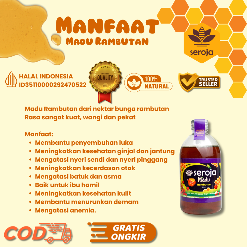 Jual Madu Rambutan Seroja Asli – Madu Murni 100% Alami, Baik untuk