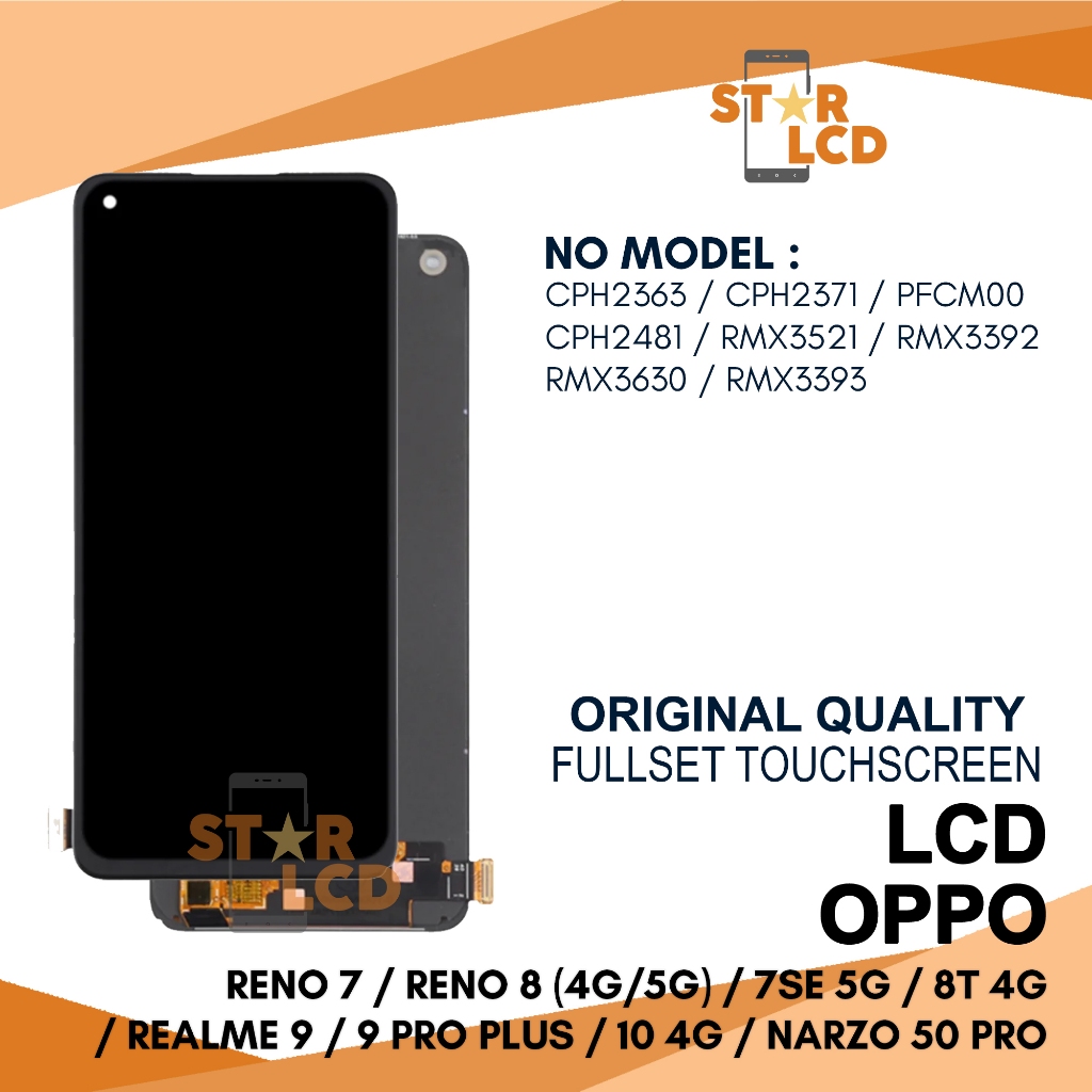 Jual Grosir LCD Reno 7 / Reno 8 (4G/5G) / 7 SE 5G / 8T 4G / Realme 9 / ...