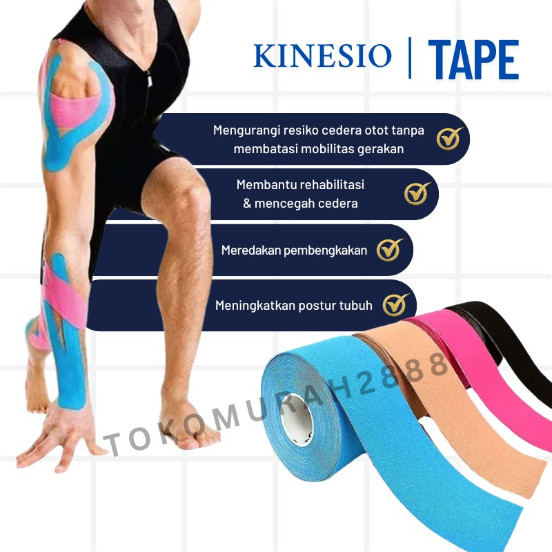 Jual Kinesio Tape / Tapping / Kinesio Olahraga Ukuran 5CM X 5M, 5 CM X ...