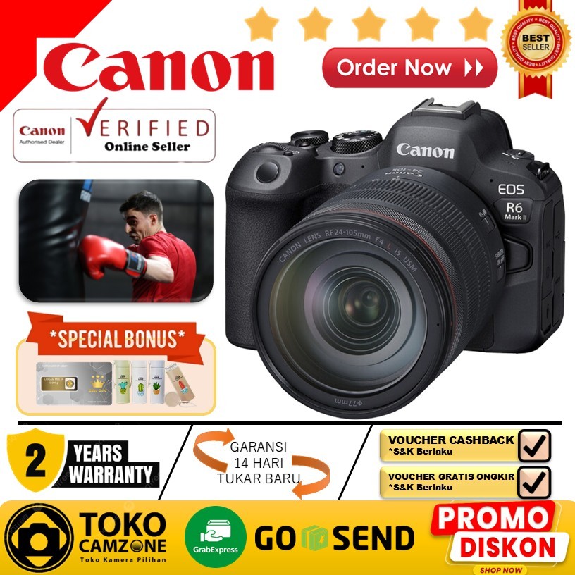 Jual Canon EOS R6 Mark II Kit 24-105mm f/4L IS STM Mirrorless Camera ...