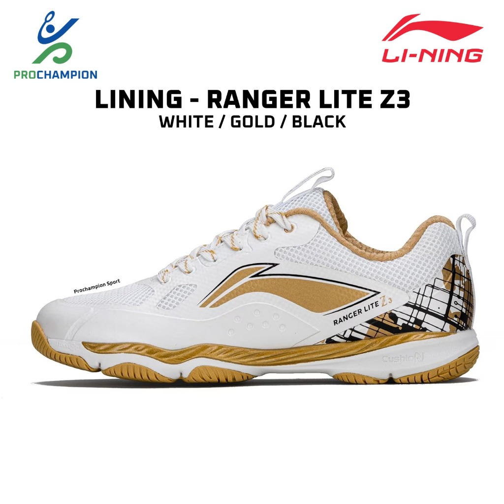 Jual Sepatu Badminton LINING RANGER LITE Z3 White/Gold/Black | Shopee ...