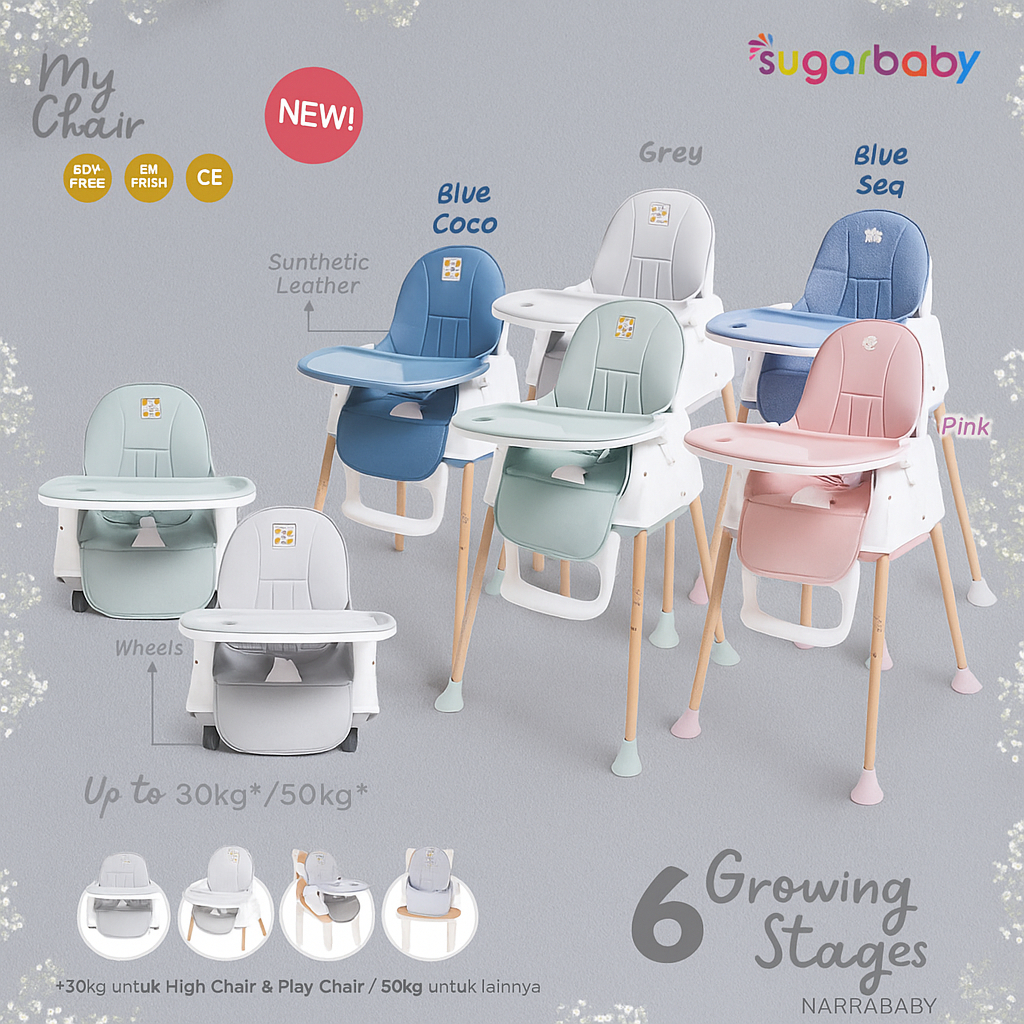 Sugar Baby My Chair (Baby Booster High Chair) Growing Stages/ Kursi  Makan Bayi