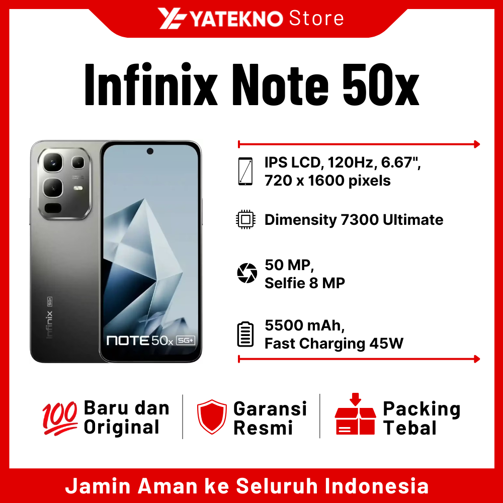 Jual (ORIGINAL) Infinix Note 50x 5G+ 8/256GB GARANSI RESMI ~ NEW ...