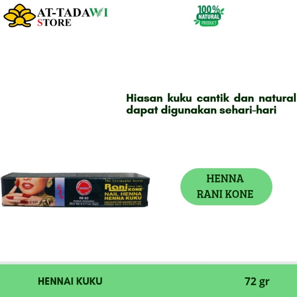 Jual HENNA RANI KONE - hiasan henna kuku cantik dan natural - 72 gr (1 ...
