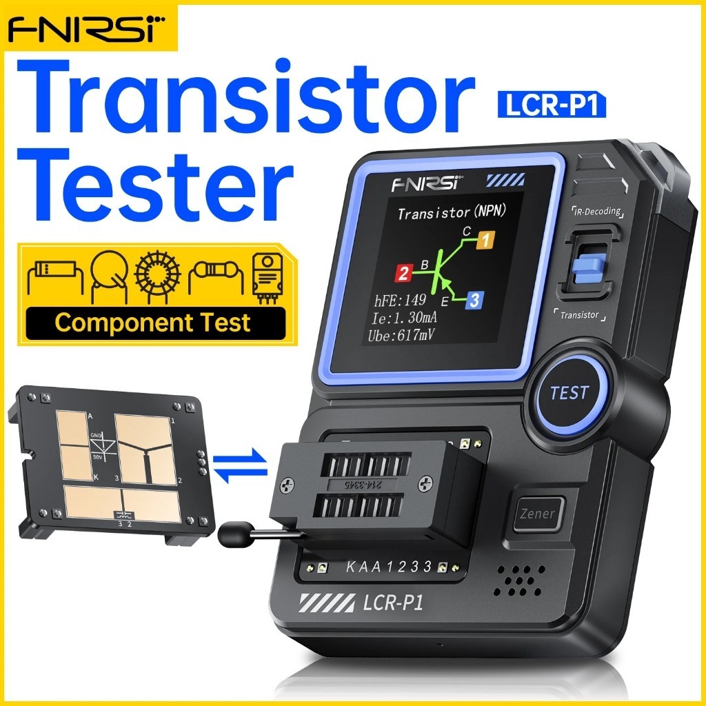 Testeur Composants FNIRSI LCR-P1 - Mesure Transistors, Condensateurs, Résistances, ESR