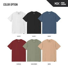 Monochrome Kaos Polos Regular Fit Pria Combed 24s Hollow Series