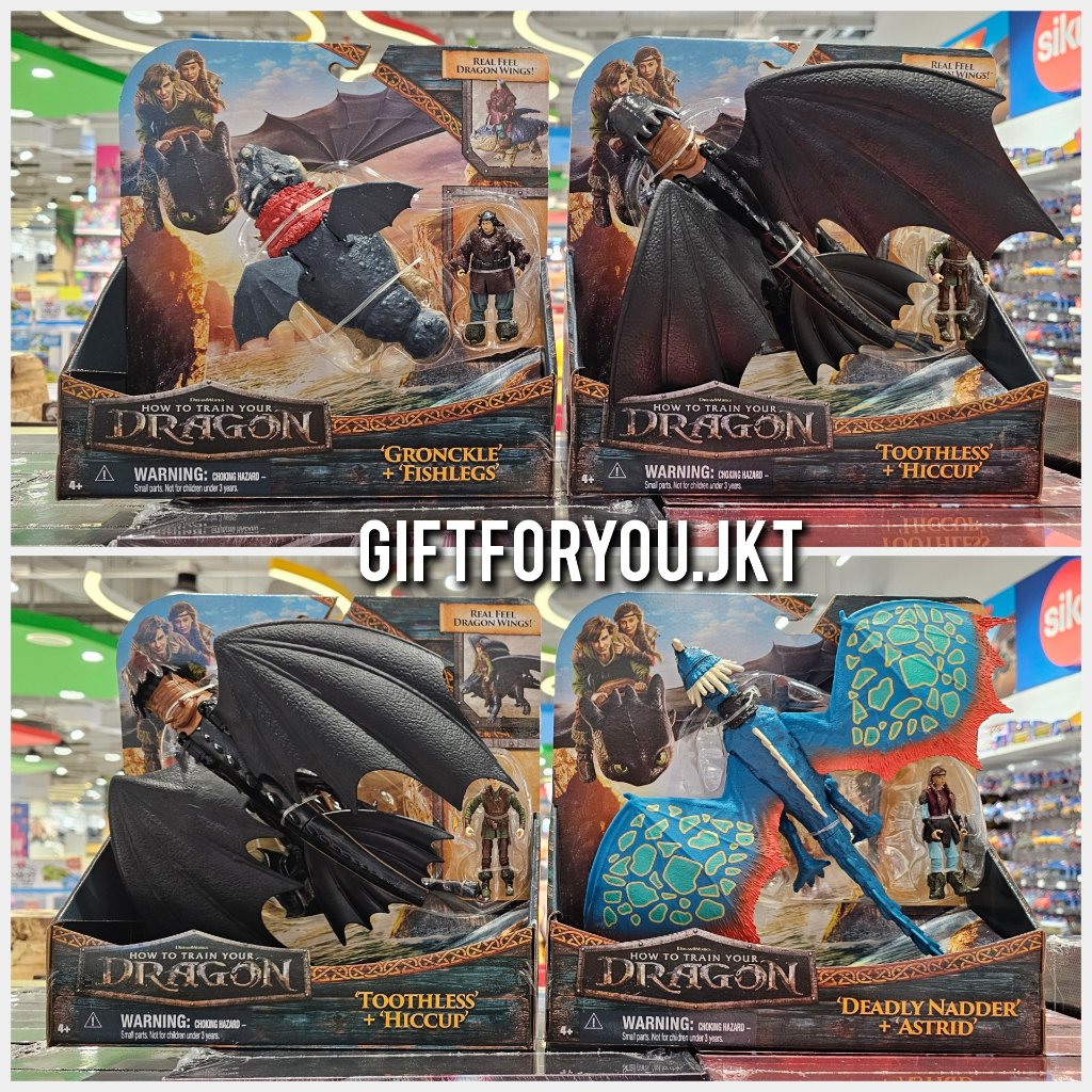 Jual How to Train Your Dragon Toothless Hiccup Deadly Nadder Astrid ...