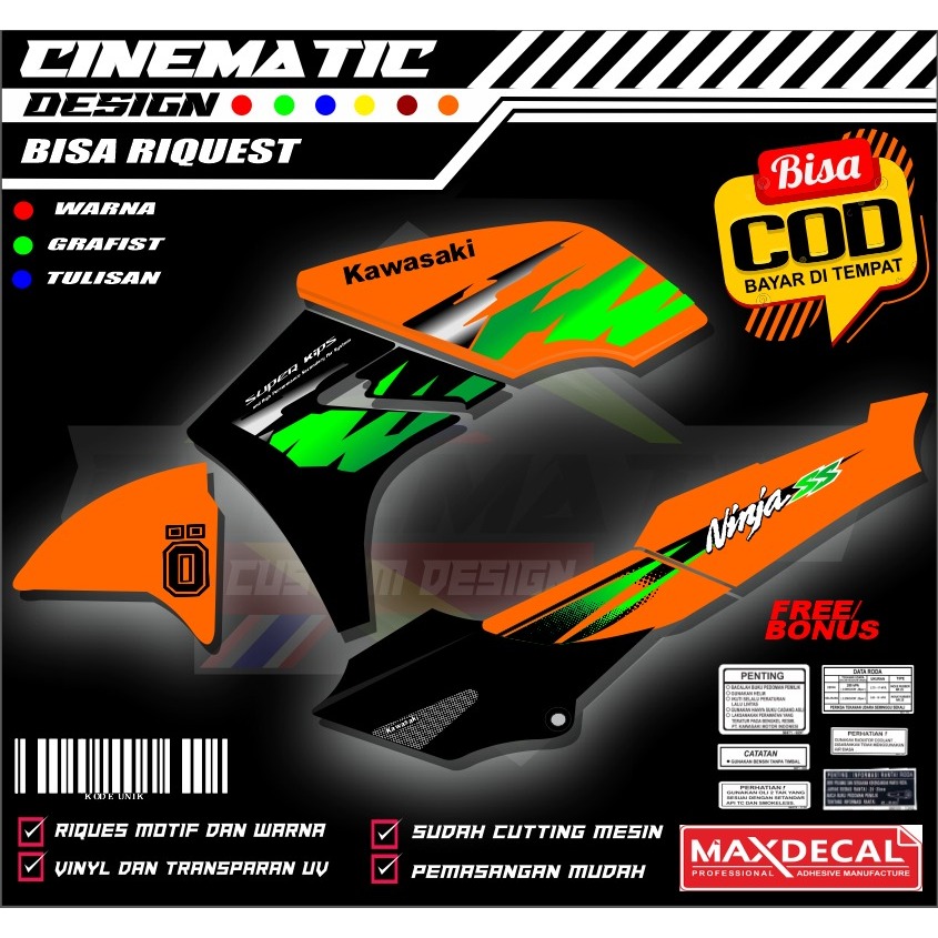 Jual sticker striping ninja ss body Oren transparan bisa riques ...