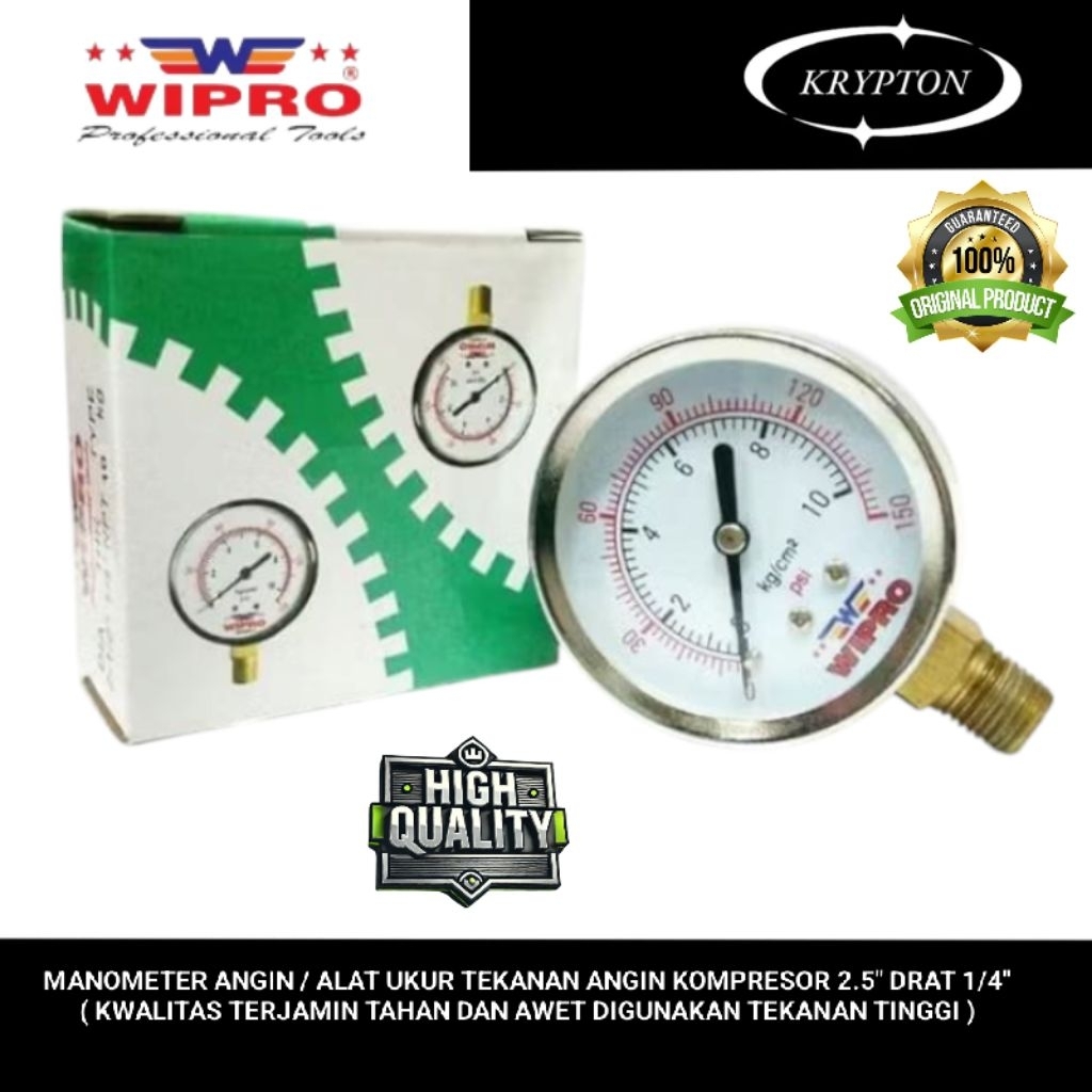 Jual WIPRO Manometer alat ukur tekanan angin kompresor 2.5