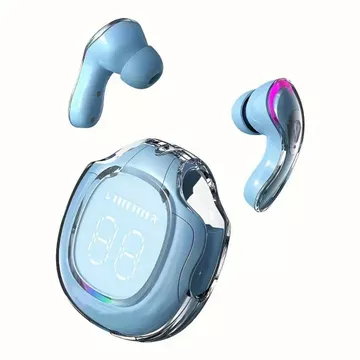 TWS Bluetooth Earphone AIR40 LED Display Case Transparan Headset Wireless Touch Control Gaming