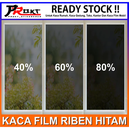 Stiker Kaca Film Mobil Rumah Hitam Anti Matahari
