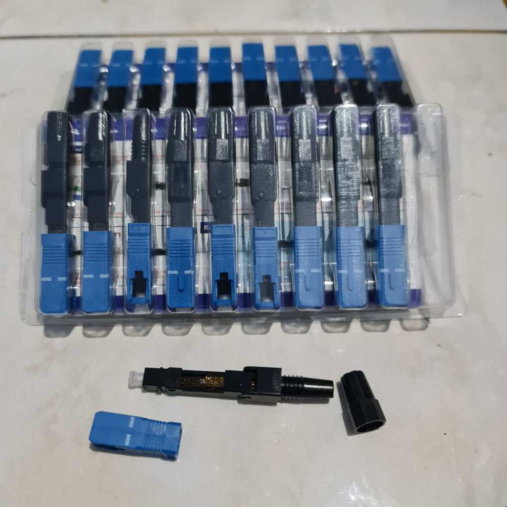 Jual Fastcon SC UPC Biru Fast Conector Model Buaya No Brand isi 10 Pcs ...
