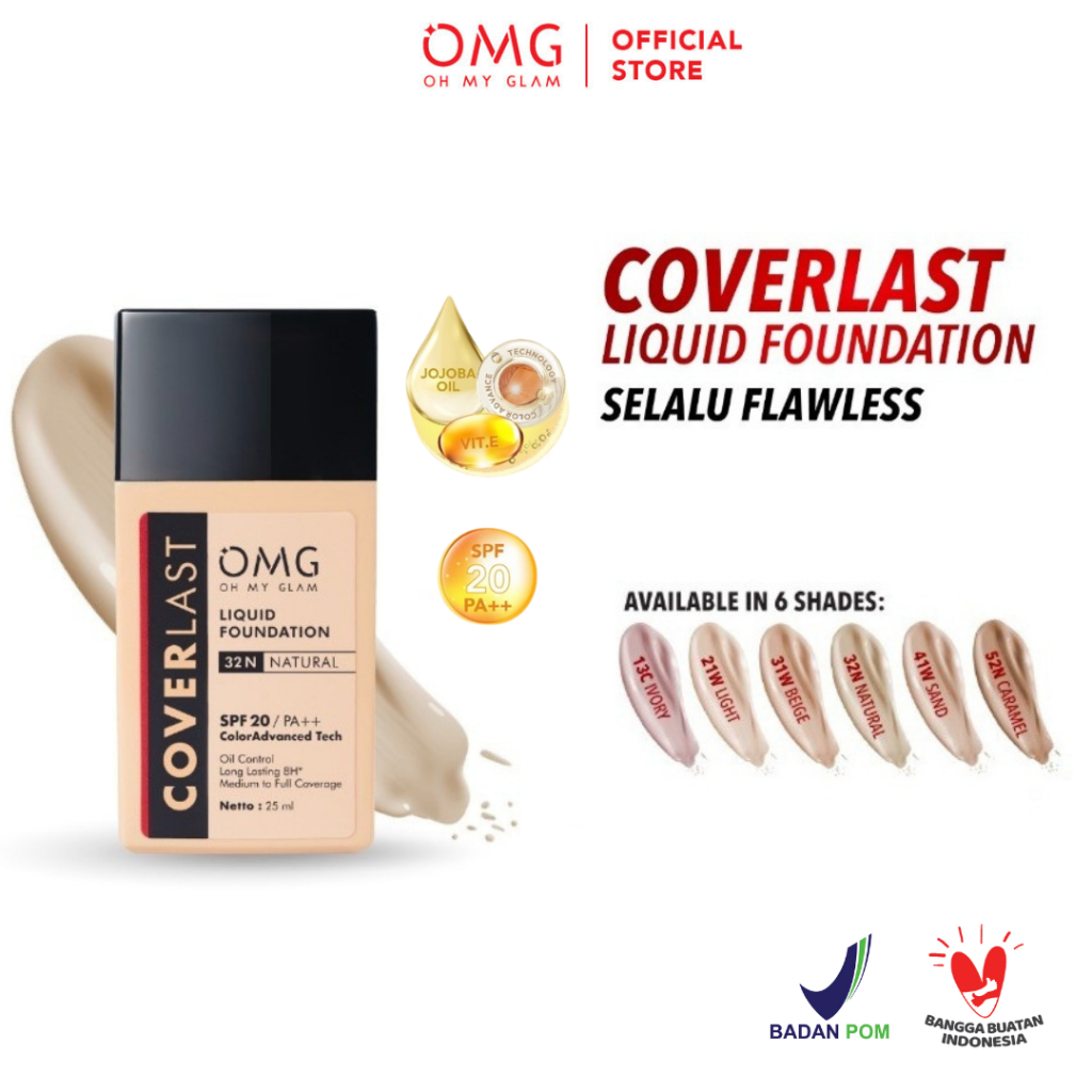 Jual OMG Oh My Glam Cover last Liquid Foundation SPF 20 PA++ Oil ...