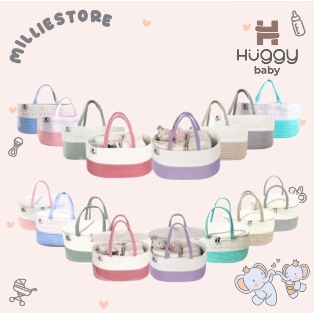 Jual HUGGY BABY BAG01 Rope Caddy Bag | Diaper Bag Organizer Bag Tas ...