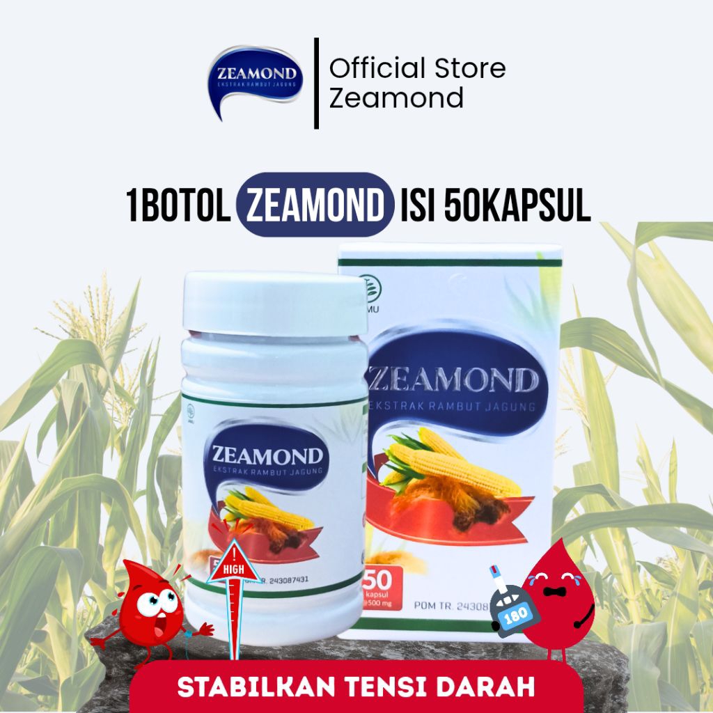 ZEAMOND Kapsul Rambut Jagung Kapsul Herbal Darah Tinggi Kapsul Stroke Kapsul Herbal Ginjal