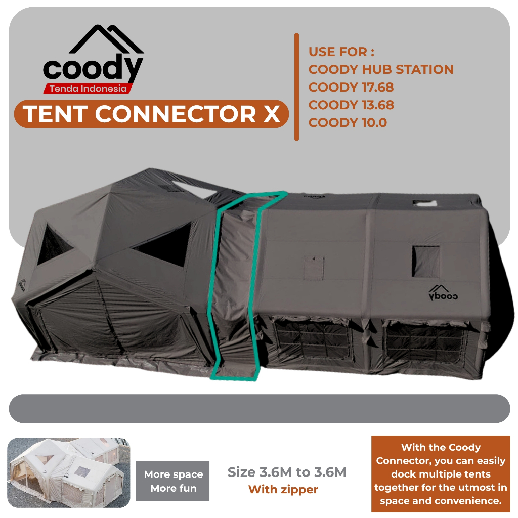 Jual Coody Tent Connector X Black ( Penyambung Tenda Coody ) For Coody ...