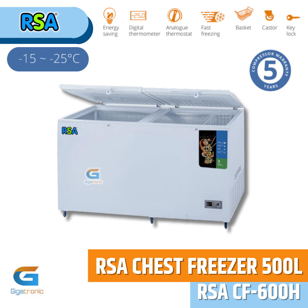 Jual RSA Chest Freezer CF-600H / CF 600 RSA/ Freezer Box 500 liter ...