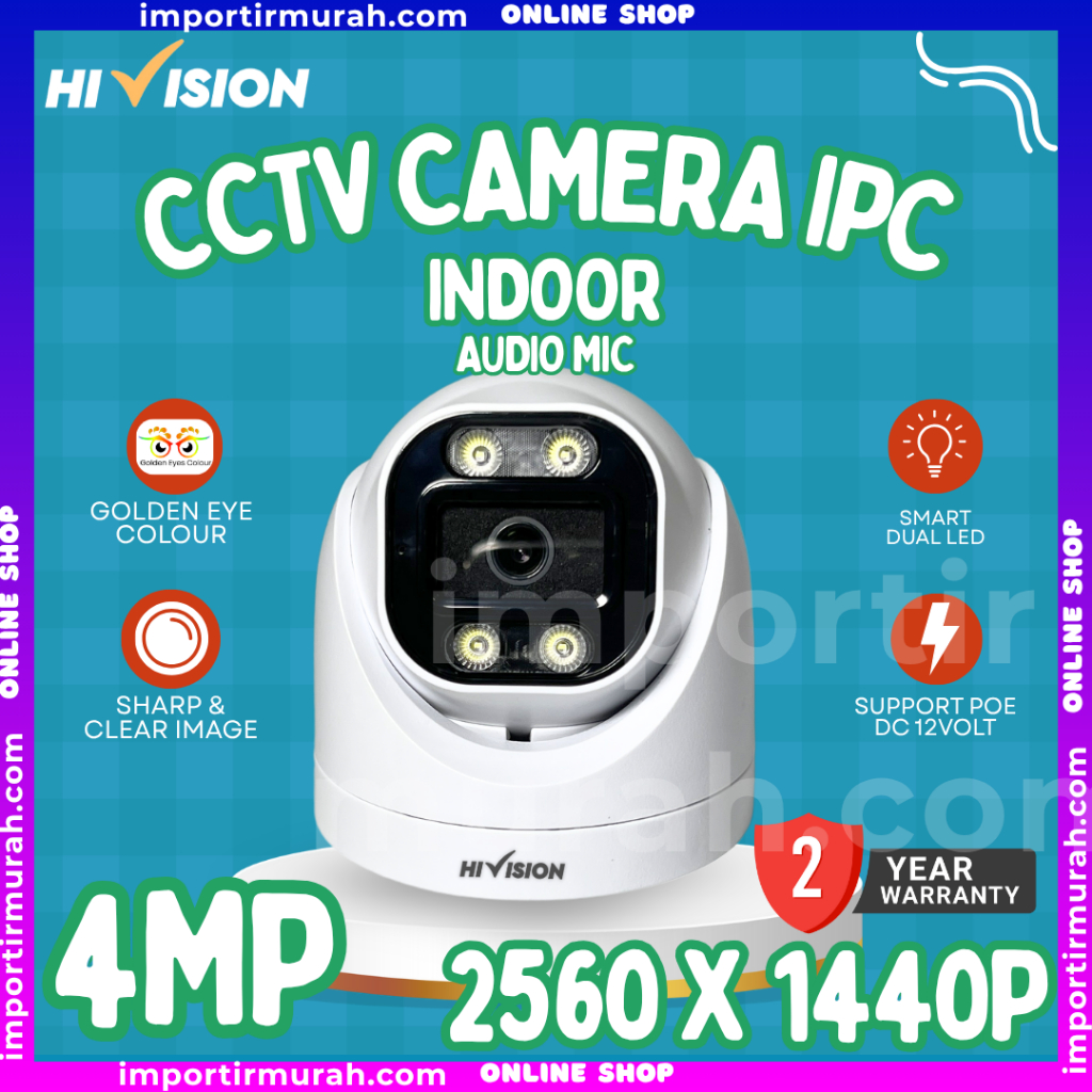 Jual KAMERA CCTV IPC INDOOR 4MP AUDIO MIC ColorVu Infra Red Poe Switch ...