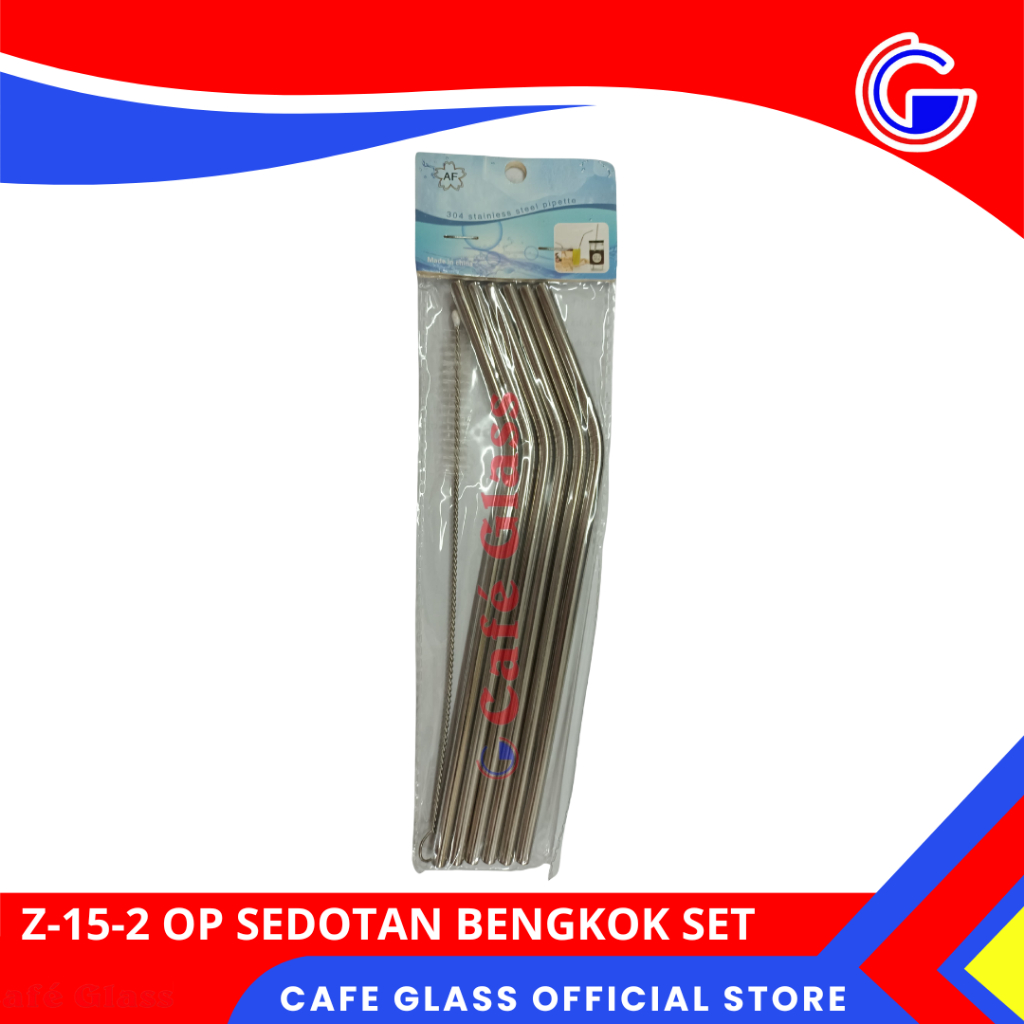 Sedotan Stainless Isi 6 Biji Set Sikat / Sedotan Aesthetic Bengkok Kecil Panjang Murah