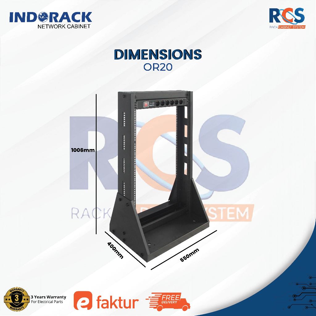 Jual OR20 Indorack Open Rack 20U Rack Server 19