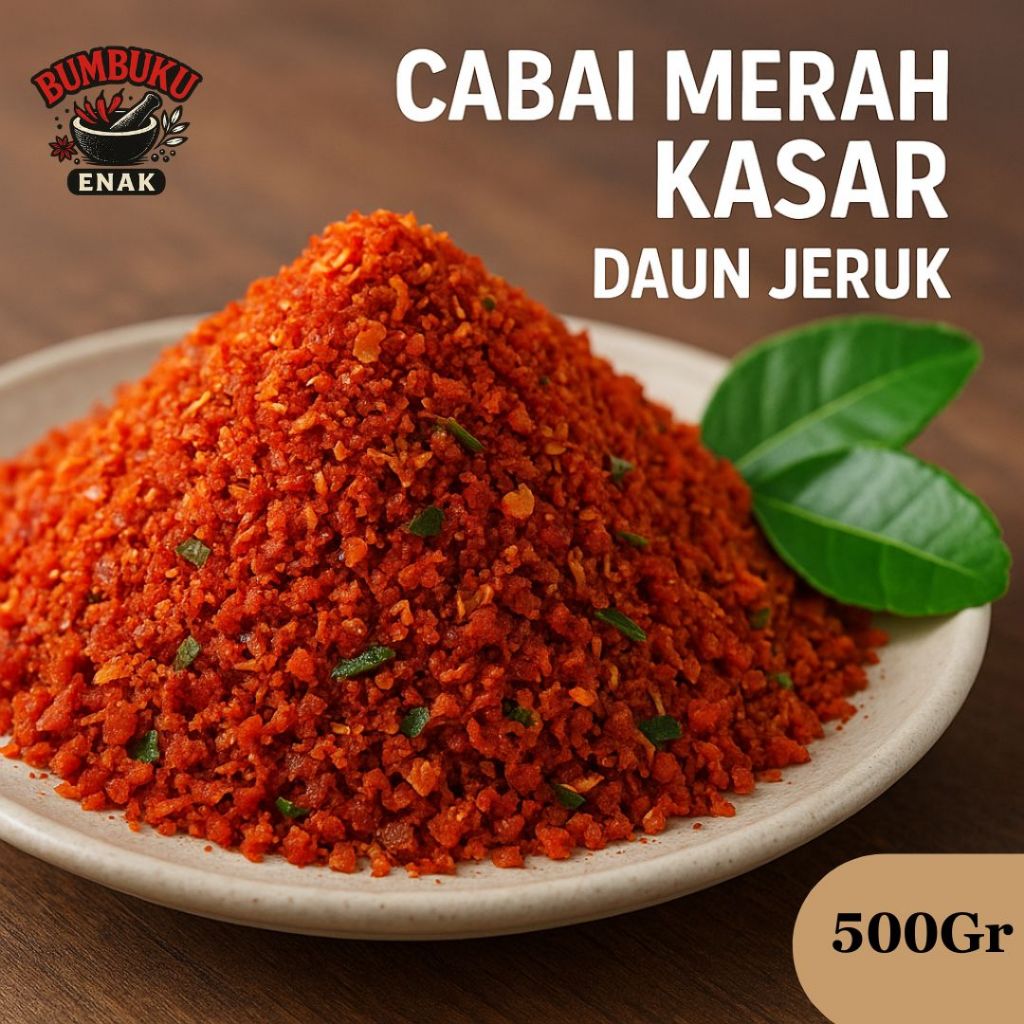 Jual Cabe Merah Kasar Daun Jeruk Non MSG 500gr – Pedas Harum Segar ...