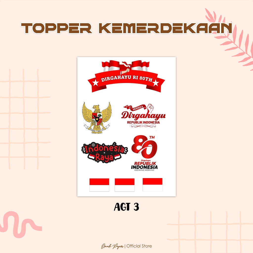 Jual TOPPER AGUSTUSAN| TOPPER HUT RI | TOPPER KEMERDEKAAN KE 80 ...