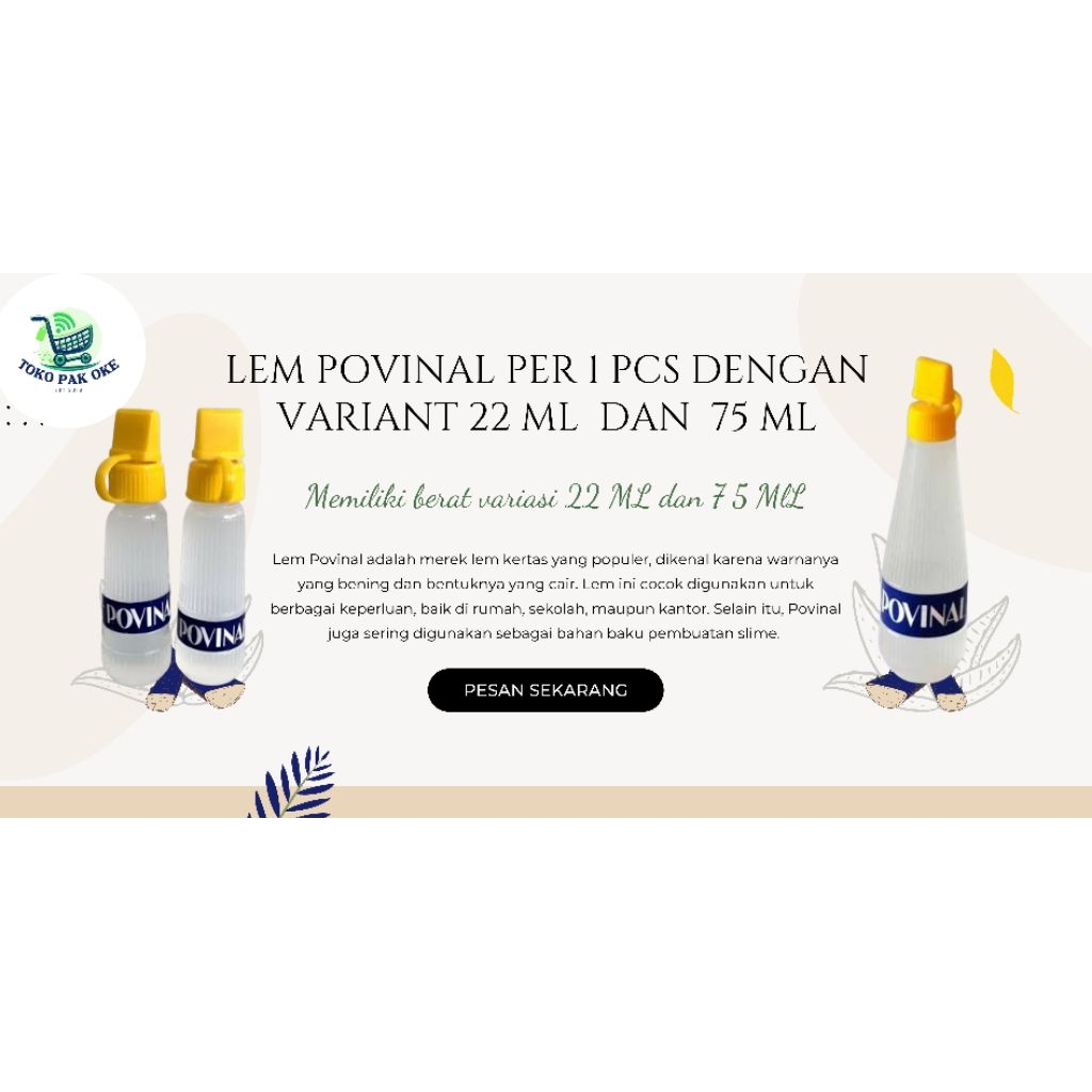 Jual Lem Povinal 22ml dan 75ml | Shopee Indonesia