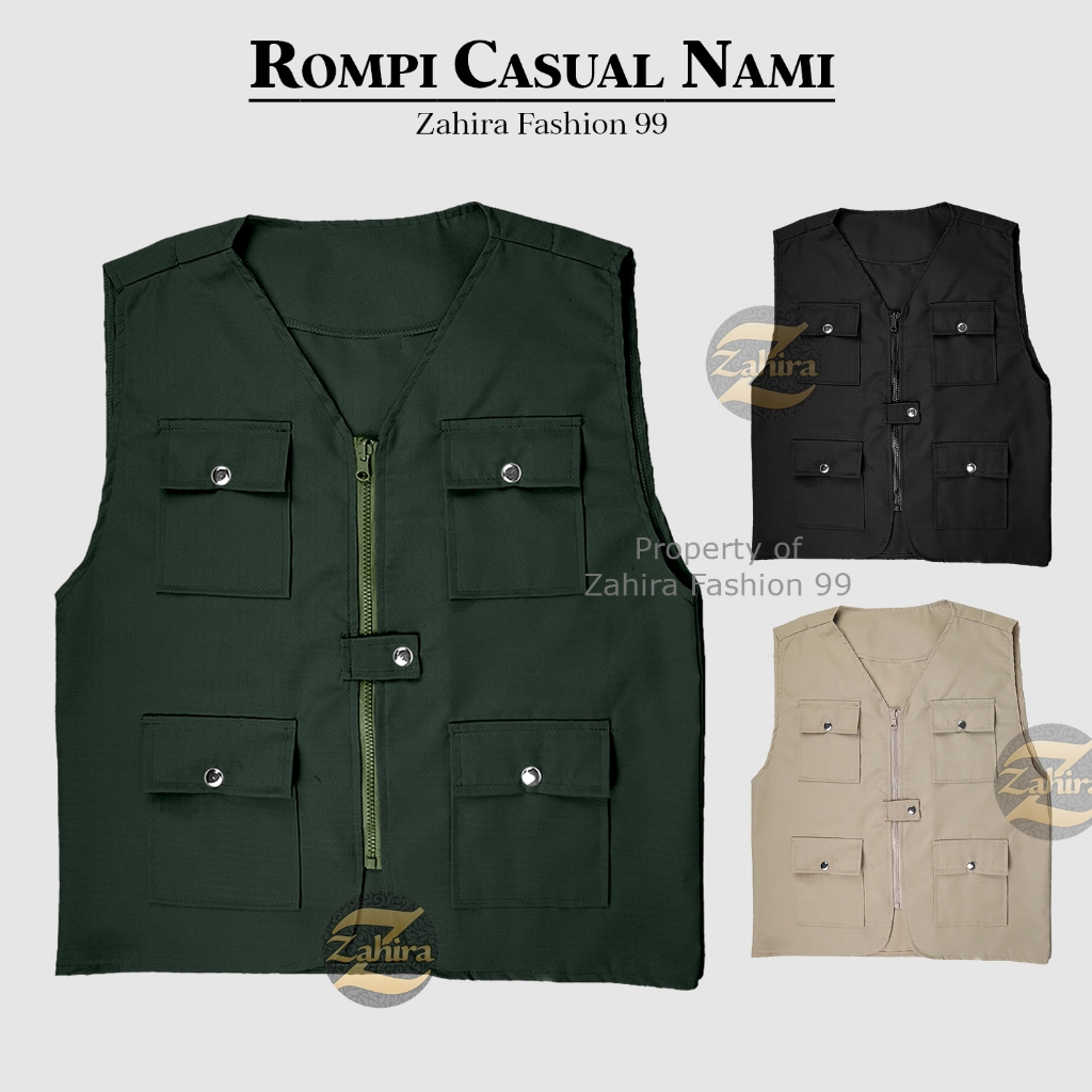 Jual Rompi Vest Nami Dewasa Ripstop Ringan – Hitam, Krem, Army | Size S ...