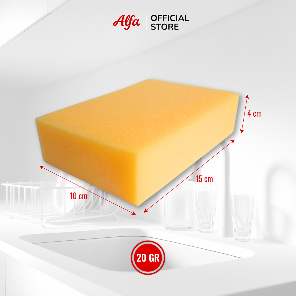Jual ALFA Spons Busa Cuci Piring dan Mobil Besar Isi 6 - Sponge Warna ...