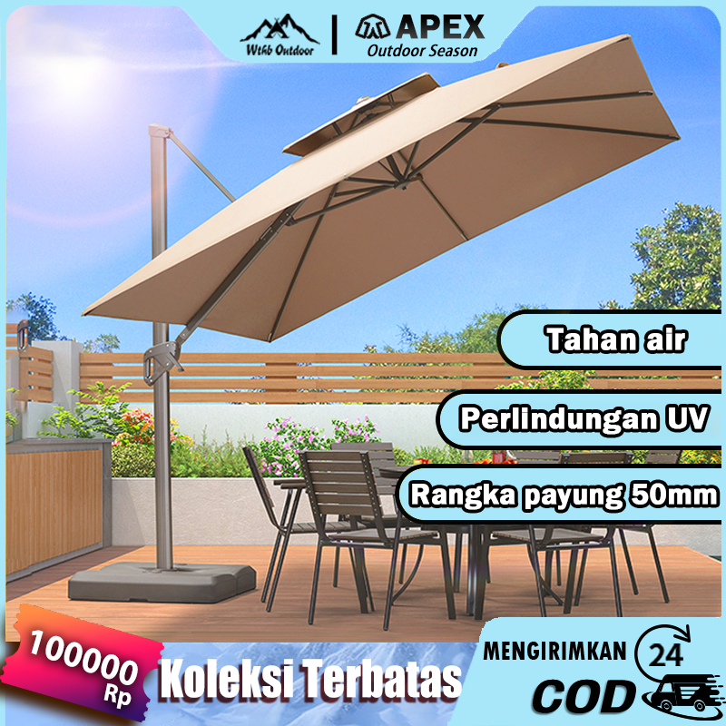 Payung Taman Teras Tahan Air, Pelindung Sinar UV, Payung untuk Taman Luar Ruangan, Halaman, Pantai, Pasar