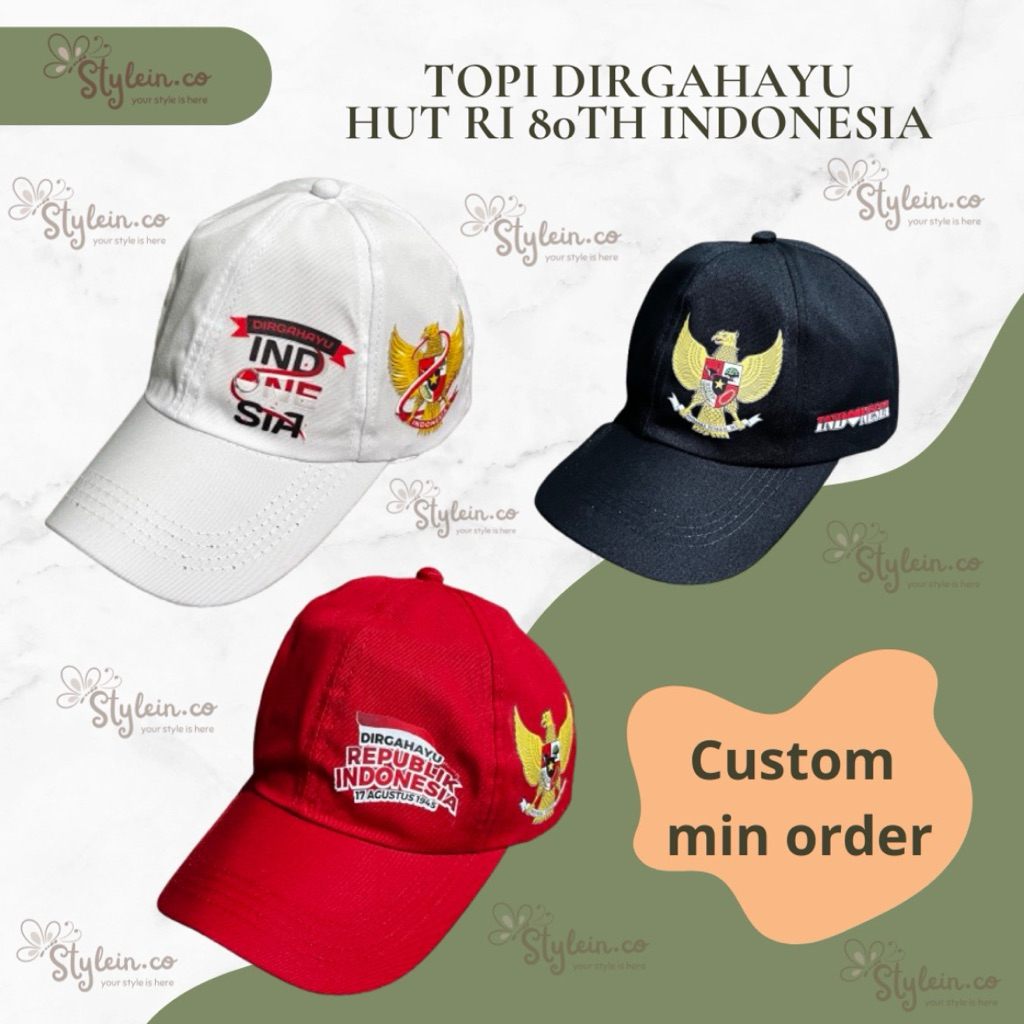 Jual Topi Dewasa Hut RI 80tahun Custom MINIMAL ORDER Garuda Indonesia ...