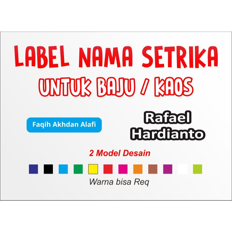 Jual Label Nama Setrika Untuk Baju / Kaos - Hasil Cetak Berkualitas ...