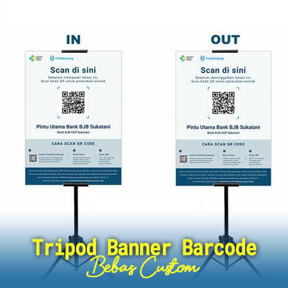 Jual Tripod Banner Scan Barcode, Display Promosi Jualan, Tripod Banner ...