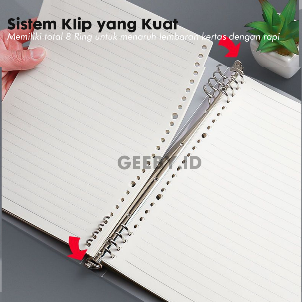 Jual Binder Polos A5 B5 8 Ring Buku Binder Cincin Aesthetic Transparan ...