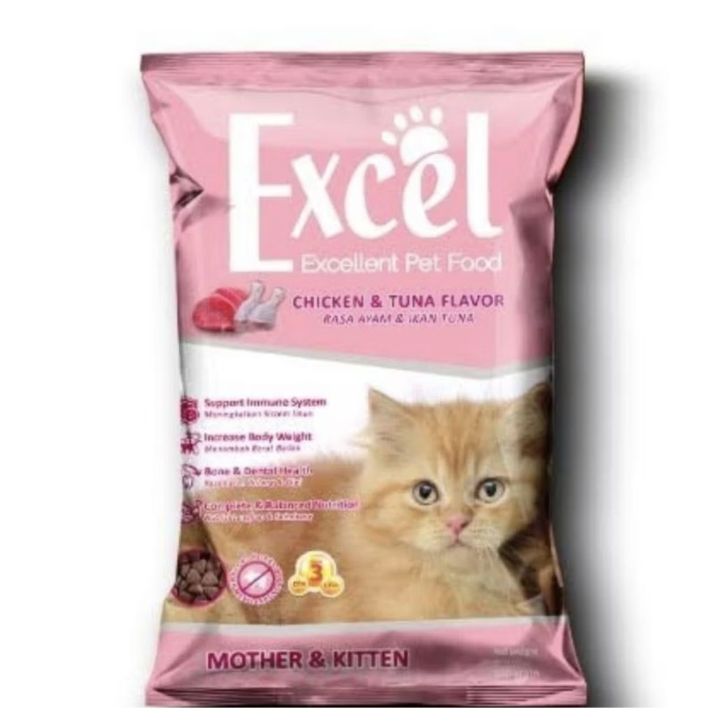 Jual EXCEL CATFOOD KITTEN BENTUK SEGITIGA 500GR | Shopee Indonesia
