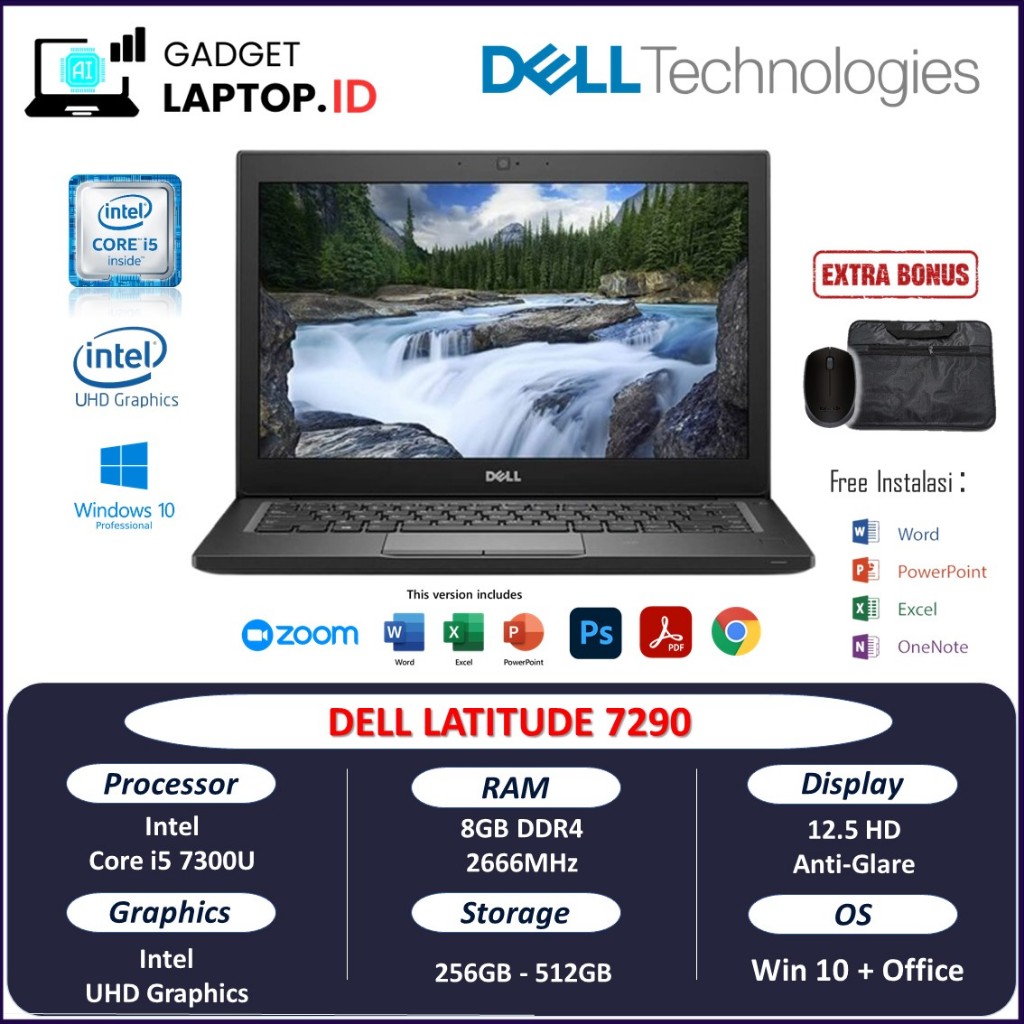 Dell Latitude 7290 Laptop 12.5 i7-8650U 1.9GHZ 8GB 256GB Win11 Pro | A LCD
