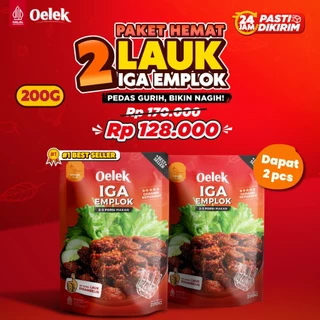 Oelek Paket Hemat Berdua Besar Iga Emplok Oelek - 2 Pack 200 gr Iga Emplok / Iga Mercon / Iga Sambal / Oseng Iga