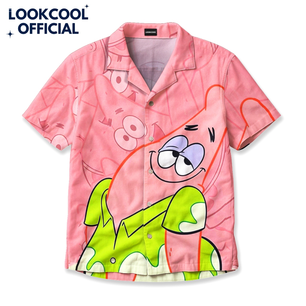 LOOKCOOL Kemeja Patrick Star Spongebob Kartun Pria Atasan…