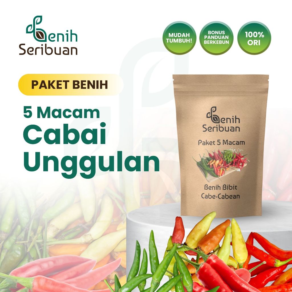 Benih Seribuan - Paket 5 Macam Benih Cabe Konsumsi Rawit Unggul