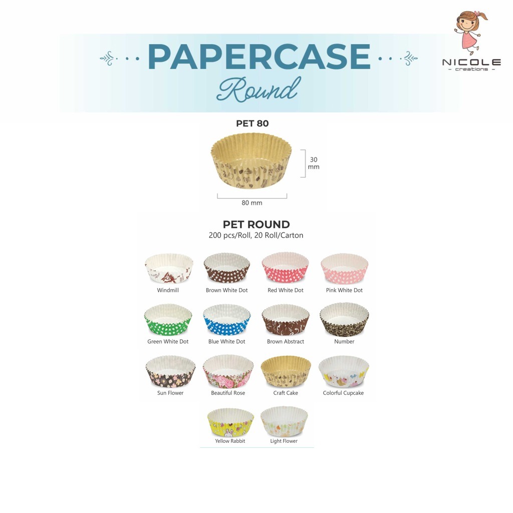 Jual PET/Cup Roti/Wadah Roti/Kertas Baking Roti/Paper Cup/Cup Case 80 ...