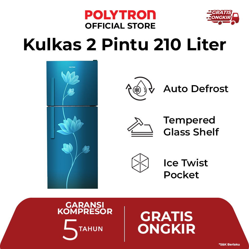 Jual POLYTRON KULKAS 2 PINTU PRB-219 B/R | Shopee Indonesia