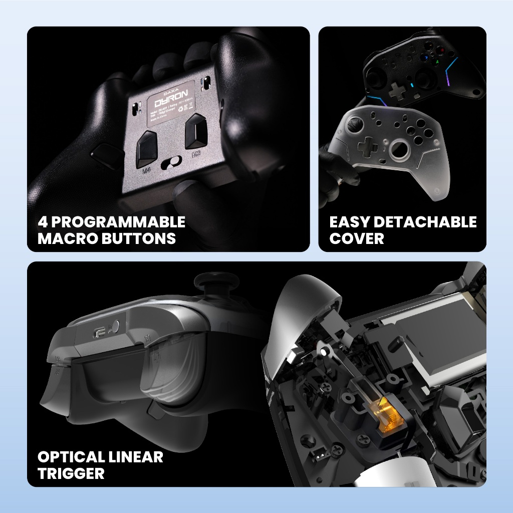 Rexus Daxa Dyron AX9 Gamepad Wireless Gaming Controller - Hot-Swappable TMR Joystick & Optical Trigger (5)
