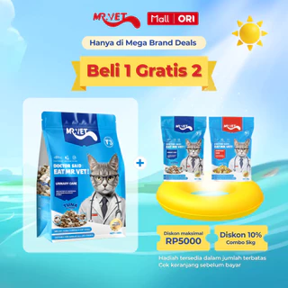 Mr. Vet Urinary Care - Makanan Kucing Kering 1kg T3 untuk Menjaga dan Merawat Kesehatan Saluran Kemih