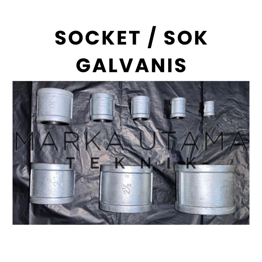 Jual Sok Drat Dalam Besi Galvanis Sambungan Pipa Socket sock Galvanize ...