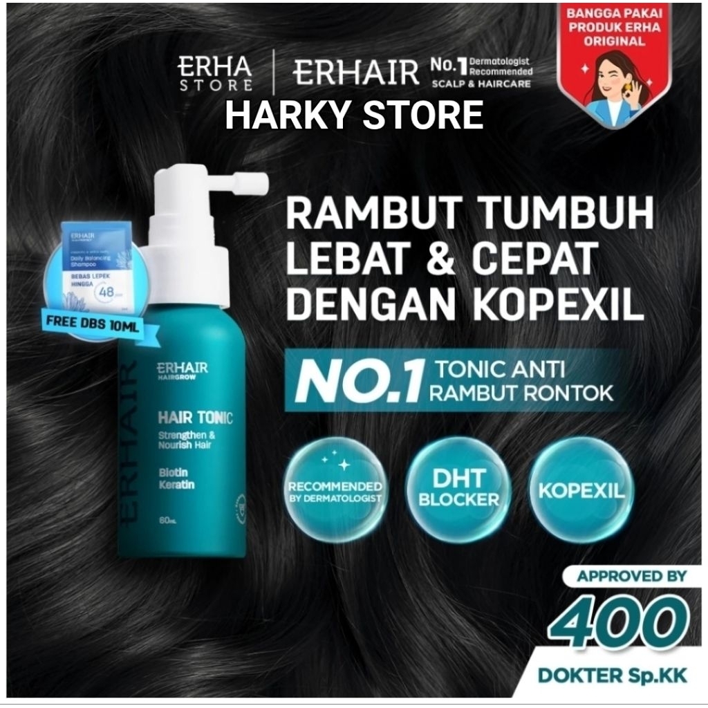 Jual ERHA HairGrow Tonic With Keratin & Biotin 60ml - Tonic Rambut Anti ...