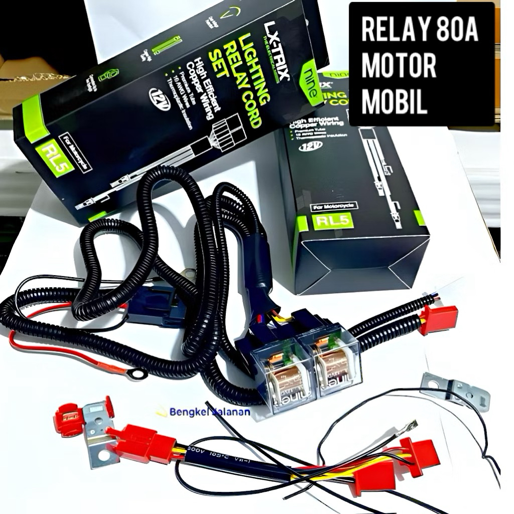 Jual RELAY SET MOTOR MOBIL 2 LAMPU PANJANG 1,2M TEMBAK LASER NINE LX ...