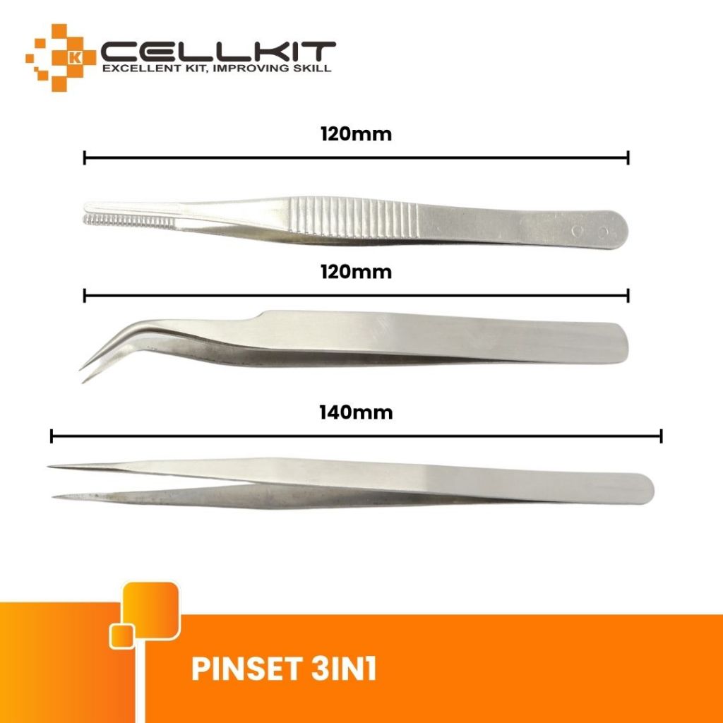 Jual CELLKIT Pinset 3in1 Pinset Servis HP Pinset Anatomi Kedoketeran ...
