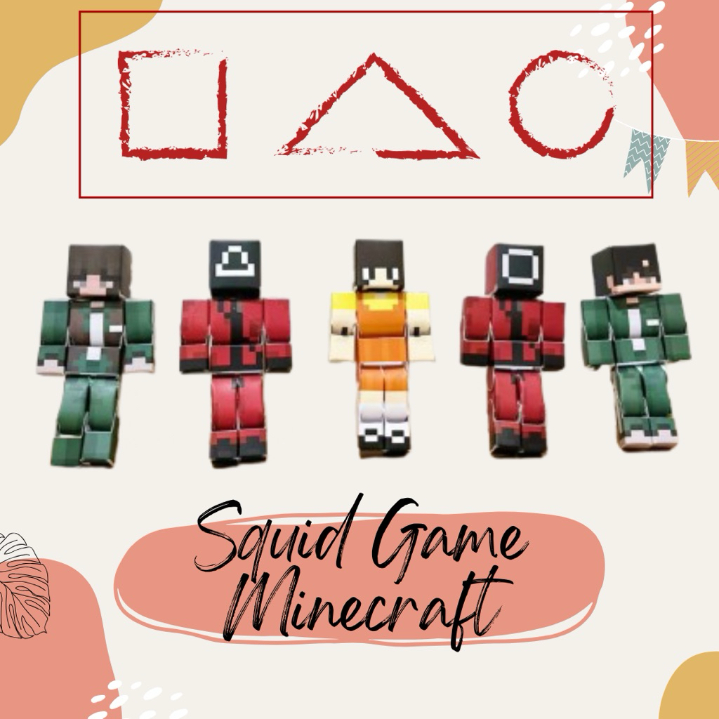 Jual PAPERCRAFT MINECRAFT SQUID GAME SEASON 123 PAPER CRAFT PINK GUARD ...
